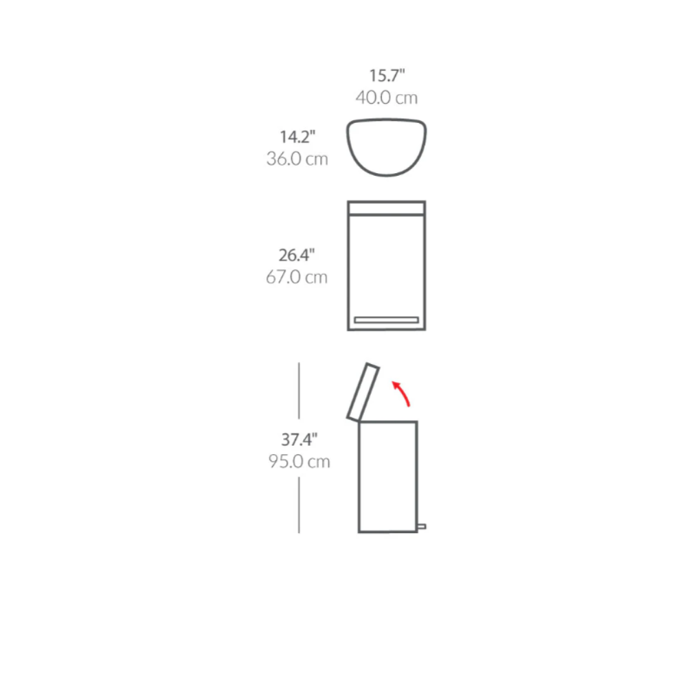 Simplehuman semi-round pedal bin 45L (CW2030)