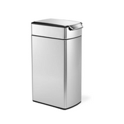 Slim Ορθογώνιος Κάδος με Μπάρα Αφής 40L - CW2016 Simplehuman