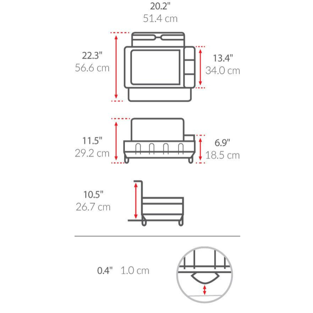 Compact Αποστραγγιστής Πιάτων με Μεταλλικό Σκελετό - KT1208DC Simplehuman