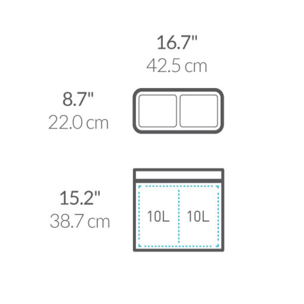 Slim Ανοιχτός Κάδος Ανακύκλωσης - CW1470 Simplehuman