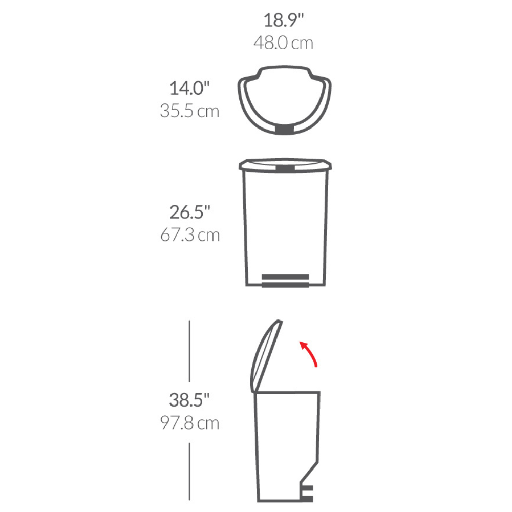Ημικυκλικός Κάδος Απορριμμάτων με Αισθητήρα 50L - CW1357 Simplehuman