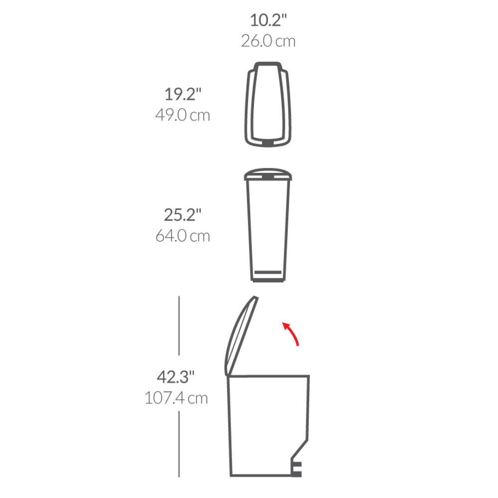 Slim Κάδος Απορριμμάτων με Πεντάλ 40L - CW1363 Simplehuman