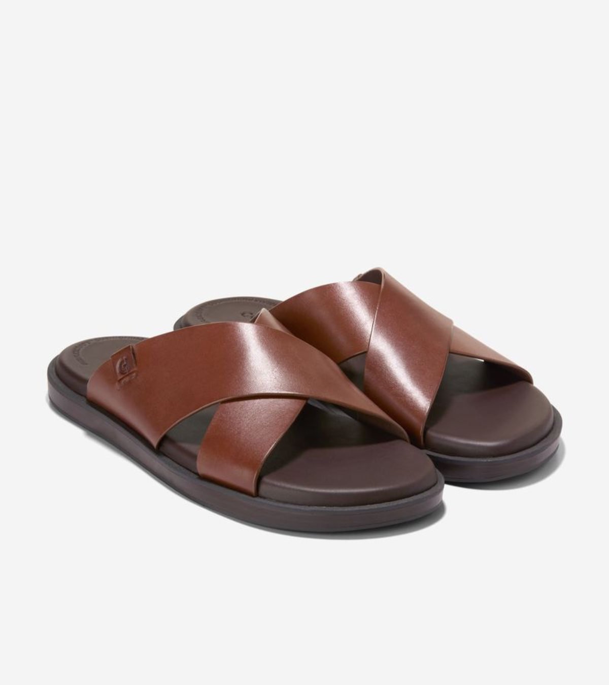 Ανδρικά Grand Neoclassic Cross Strap Sandals Woodbury-Dark Natural (C44898M) - Cole Haan