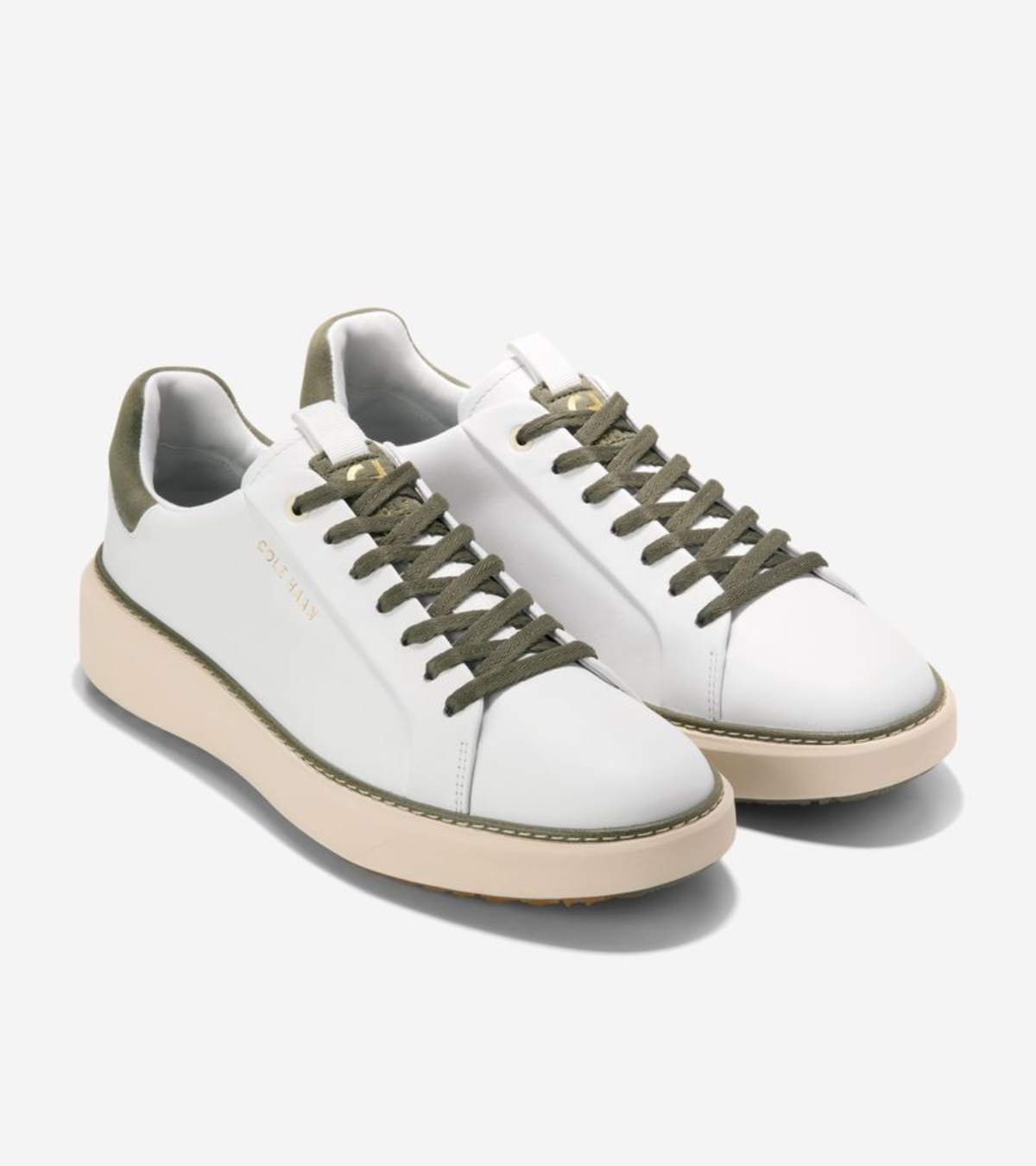 Ανδρικά GrandPrø Topspin Golf Sneaker White-Dusty Olive-Angora (C42386M) - Cole Haan