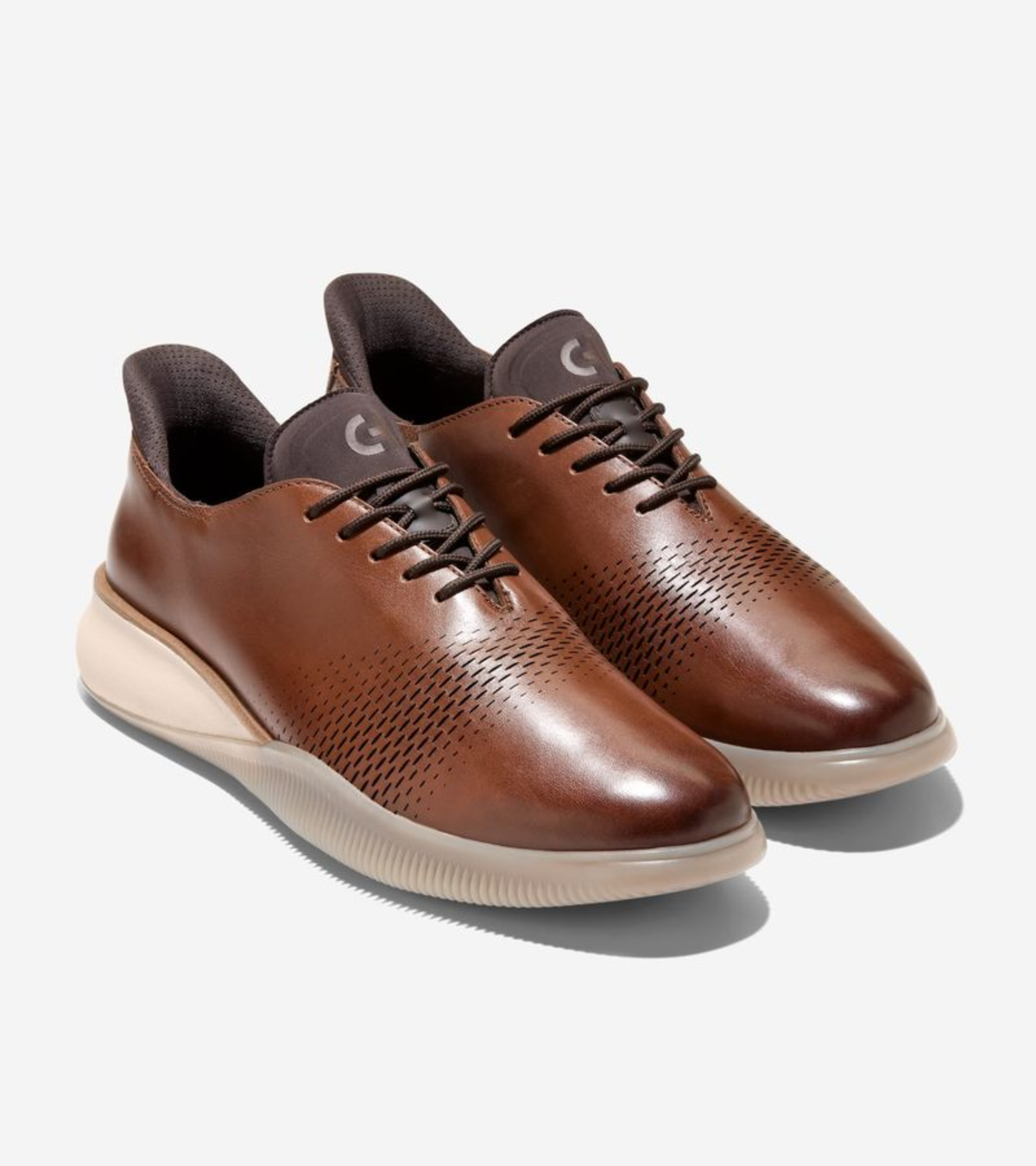 Ανδρικά 6.ZERØGRAND Laser Quick-On Oxfords Woodbury-Dark Chocolate-Angora (C42829M) - Cole Haan