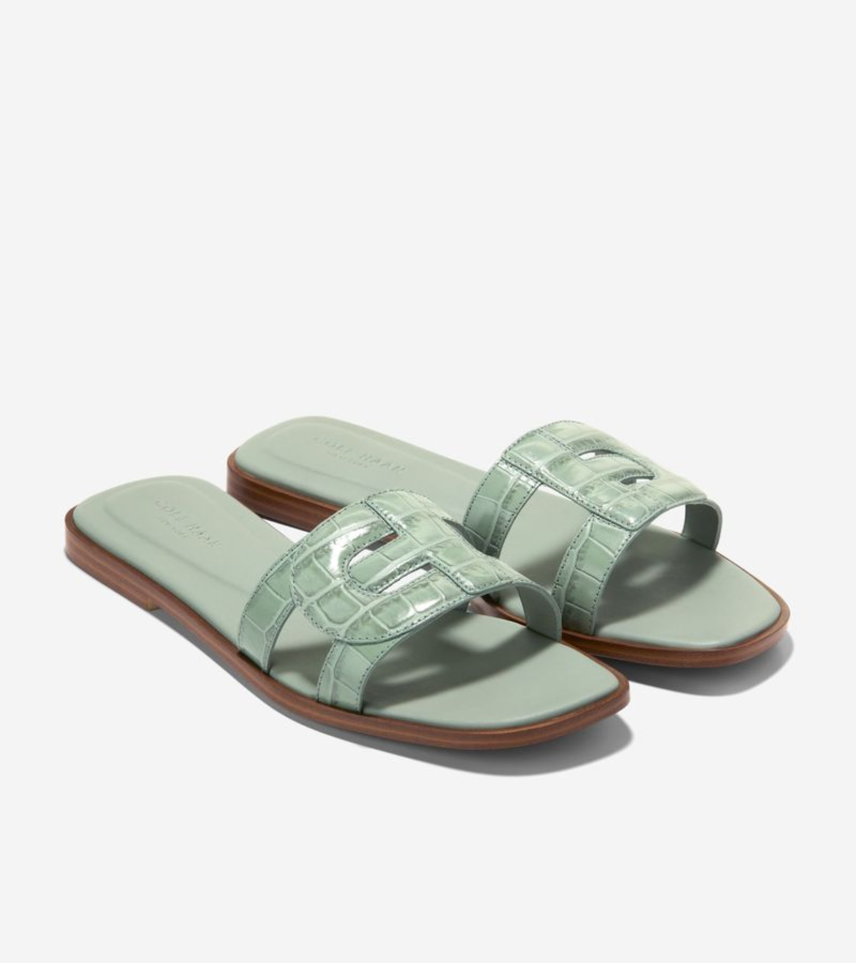 Γυναικεία Chrisee Slide Sandals Lily Pad-Croc Print Leather (W37014B) - Cole Haan