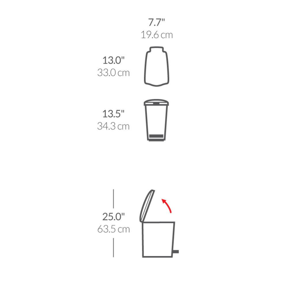 Slim Κάδος Απορριμμάτων με Πεντάλ 10L - CW1332 Simplehuman