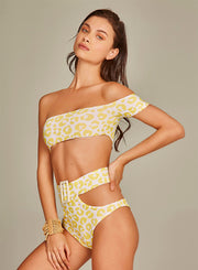 Suzy Bikini In Yellow Leopard Print