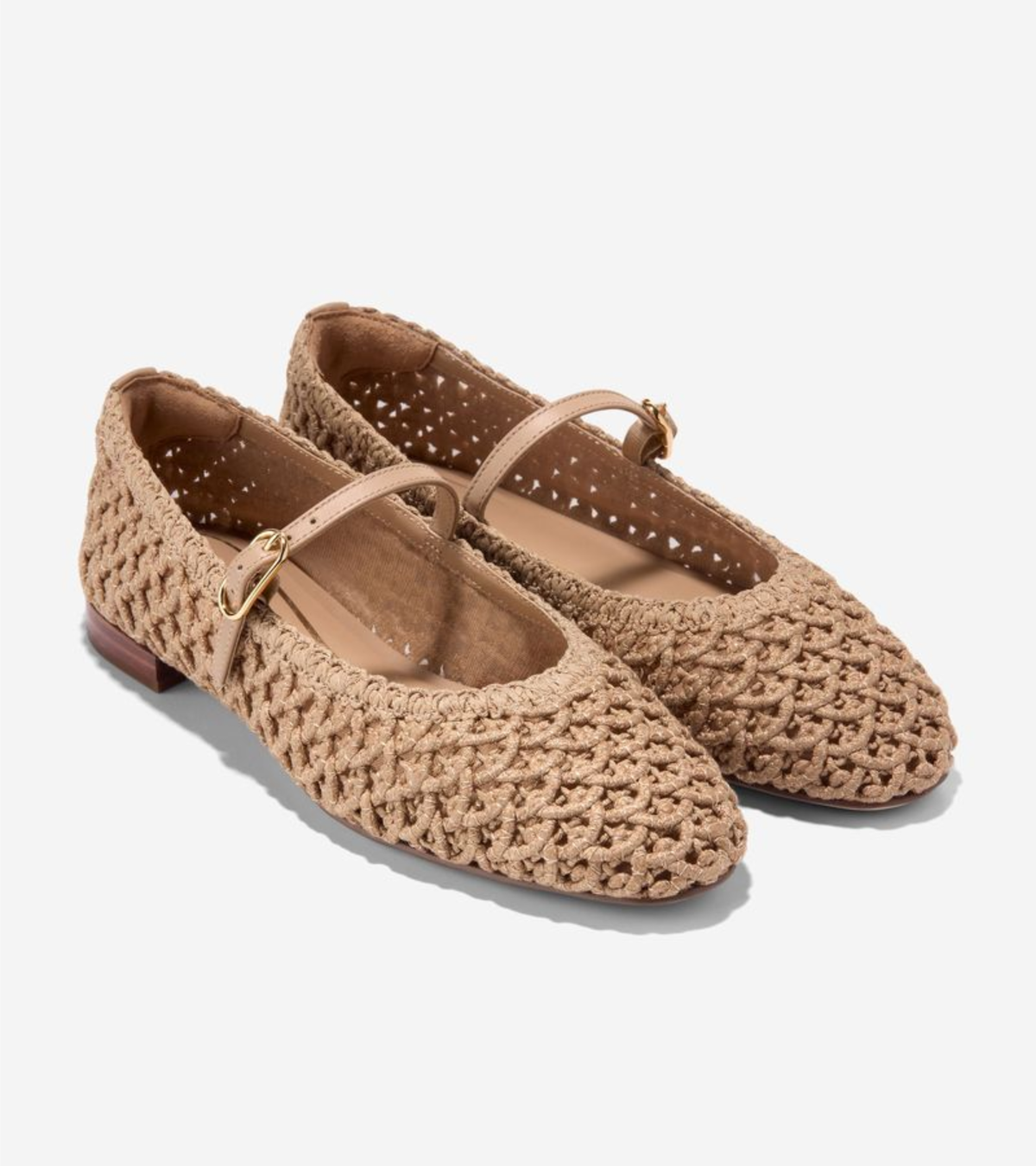 Γυναικεία Harlan Mary Jane Ballets CH Tuscan Sand Woven Fabric / Leather (W36656B) - Cole Haan