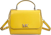MICHAEL KORS Mott Medium Leather Satchel- Sunflower