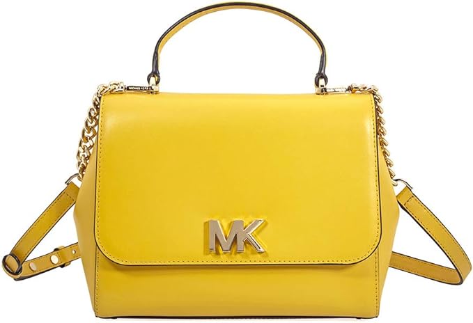 MICHAEL KORS Mott Medium Leather Satchel- Sunflower