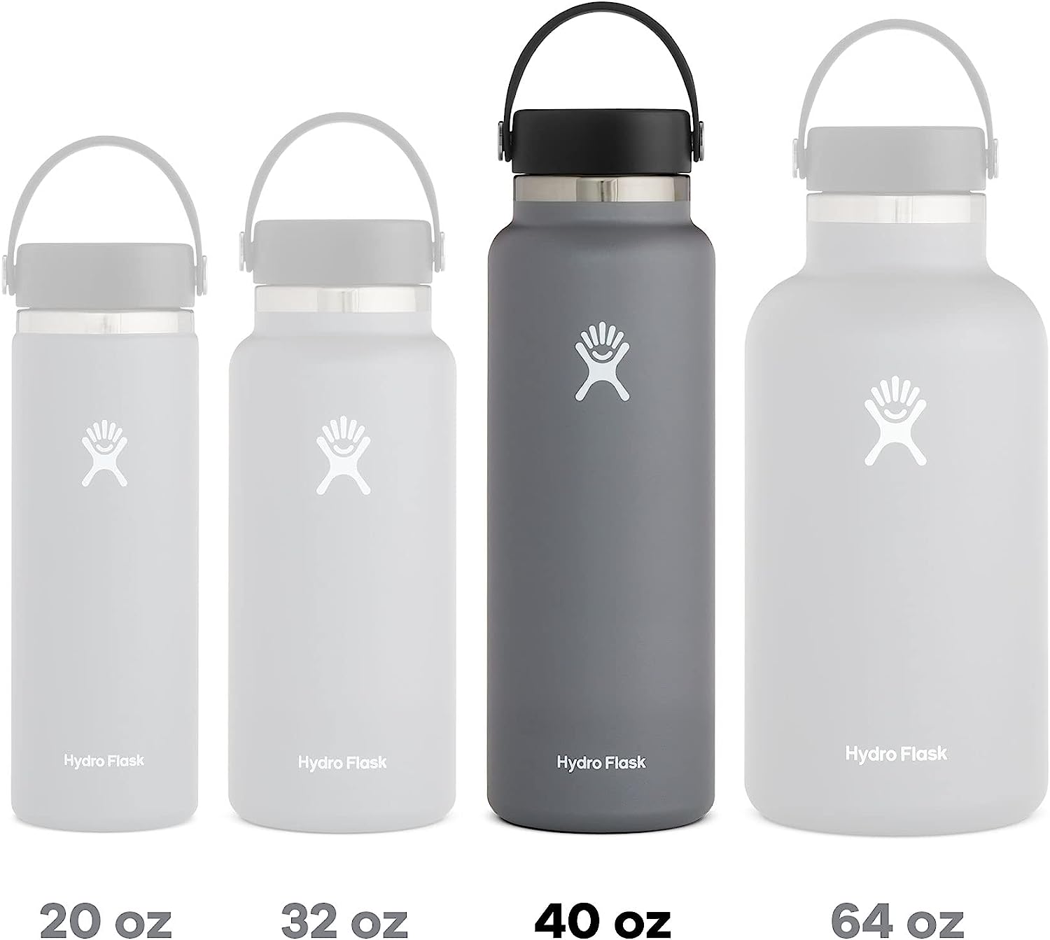 Hydro Flask Μπουκάλι Wide Mouth 1.2L – Μαύρο (W40BTS001)