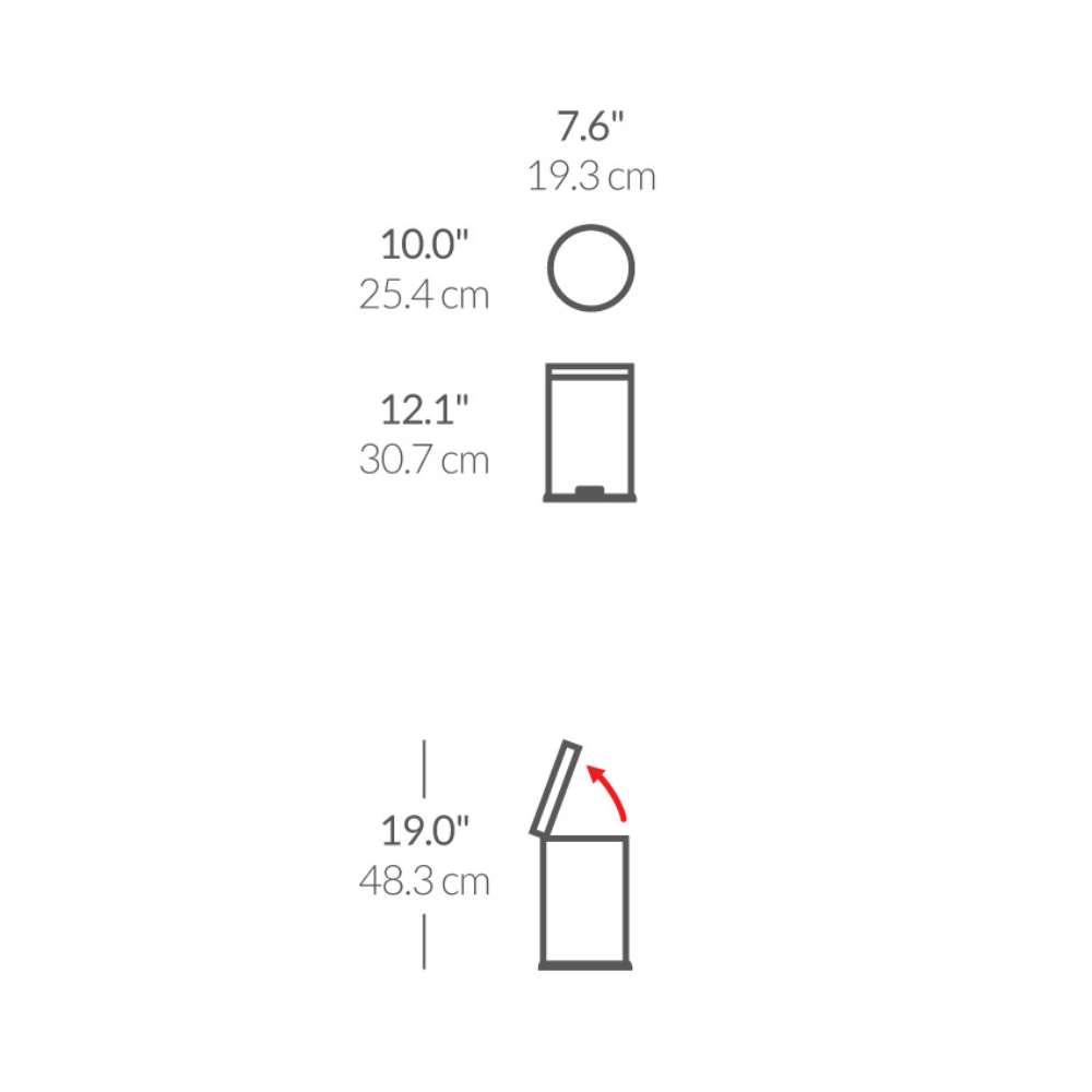 Στρογγυλός Κάδος Απορριμμάτων με Πεντάλ 4,5L - CW1853CB Simplehuman