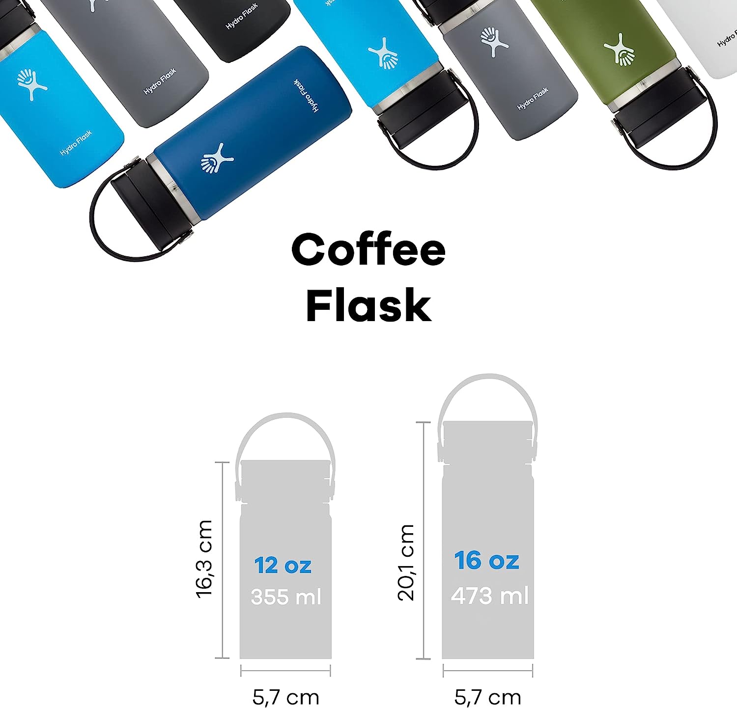 Hydro Flask Μπουκάλι Wide Mouth 473 ml – Μαύρο (W16BCX001)