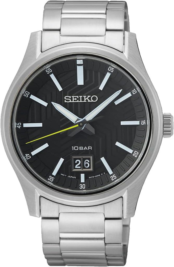 Ρολόι Seiko quartz Black Dial SUR535 Quartz - Ανδρικό
