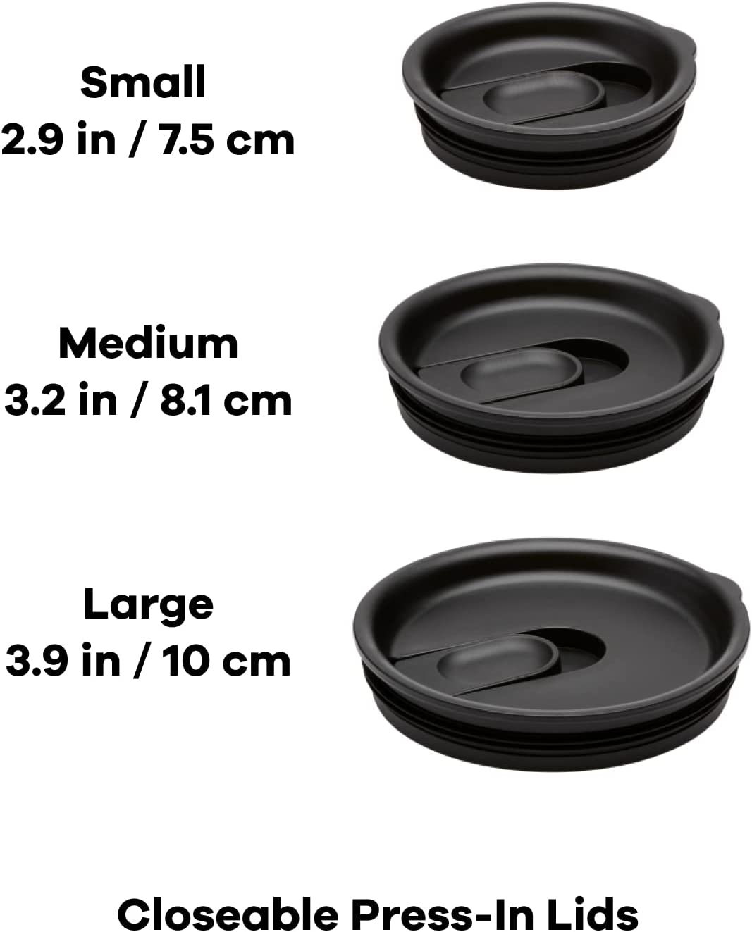 Hydro Flask Καπάκι Small Closeable Press-In Lid – Μαύρο (CPLS001)