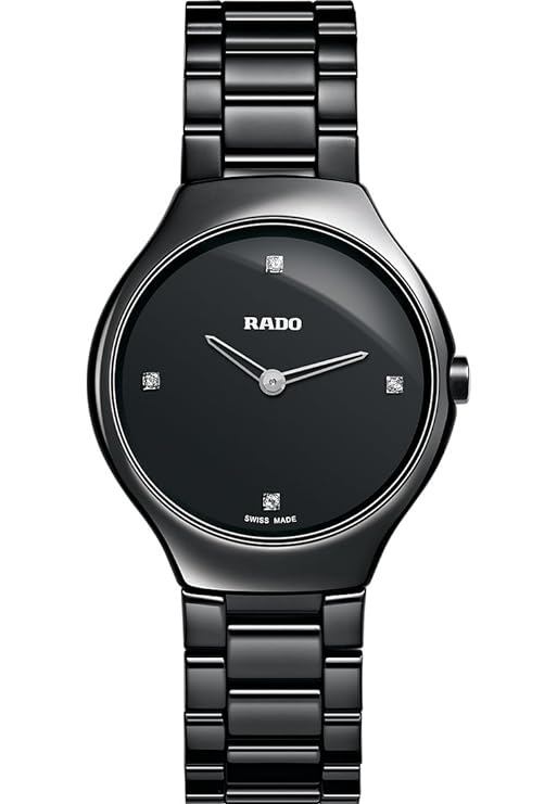 Ρολόι Rado True Thinline Black Dial Black Ceramic R27742712 - Γυναικείο