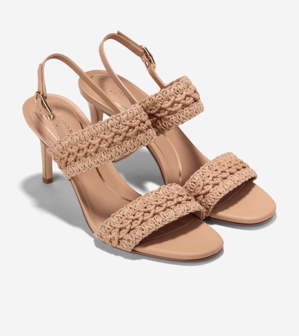 Γυναικεία Harlan Double Band Sandals Ch Tuscan Sand Woven Fabric / Leather (W36807B) - Cole Haan