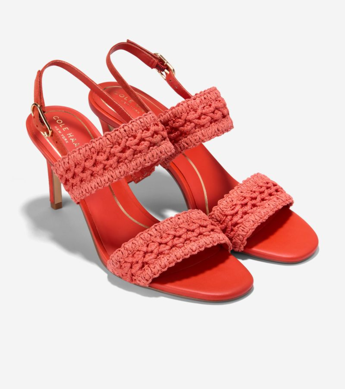 Γυναικεία Harlan Double Band Sandals Summer Fig Woven Fabric / Suede (W37776B) - Cole Haan