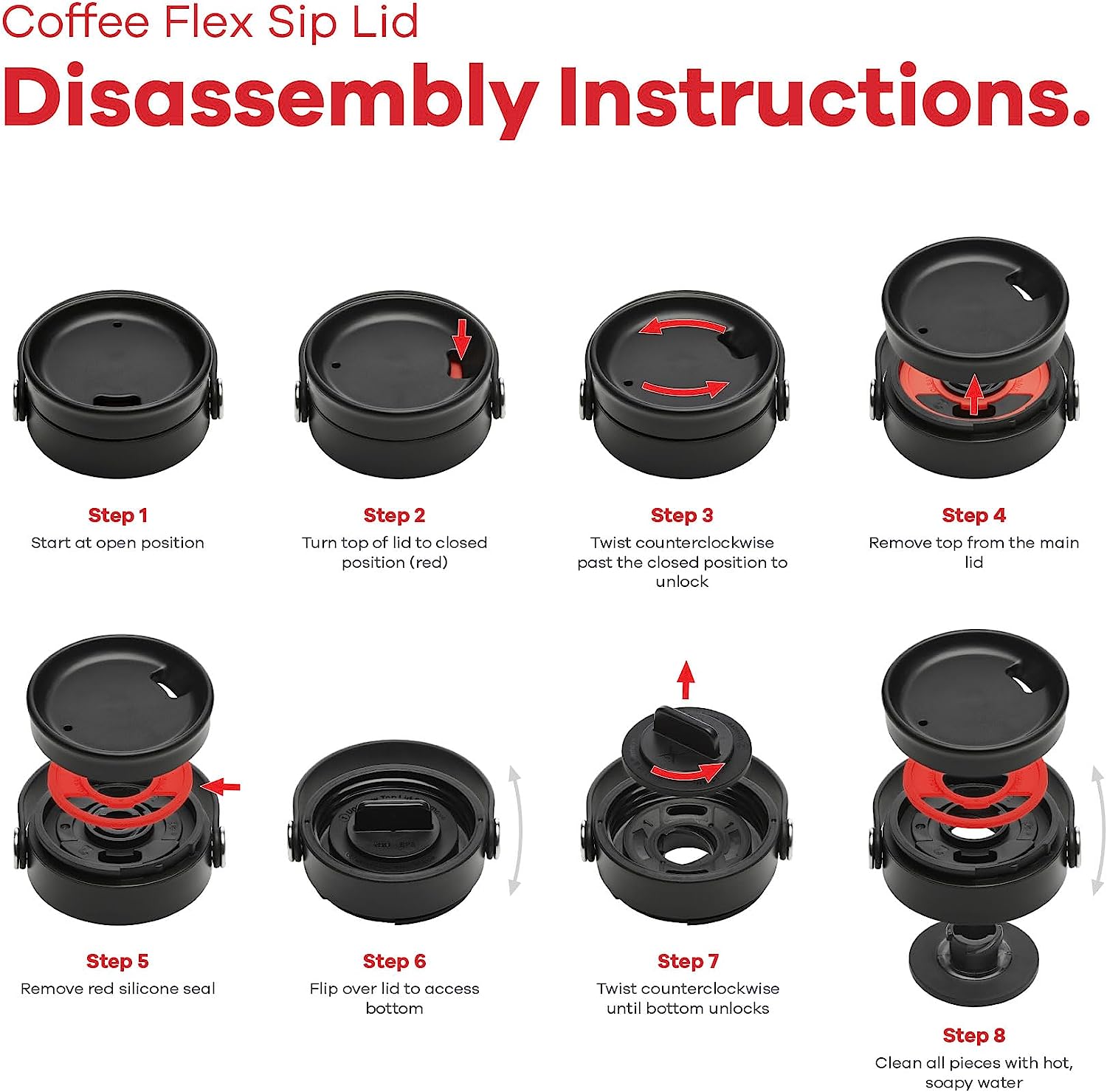 Hydro Flask Πώμα Flex Sip™ Lid για Wide Mouth – Μαύρο (CFX001)
