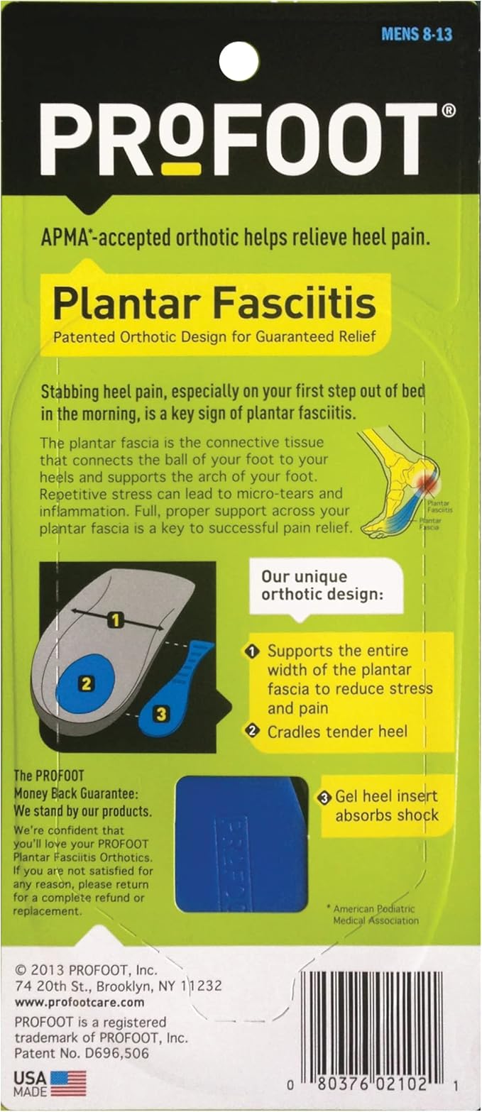 ProFoot Plantar Fasciitis Orthotic Men’s – 1 Pair