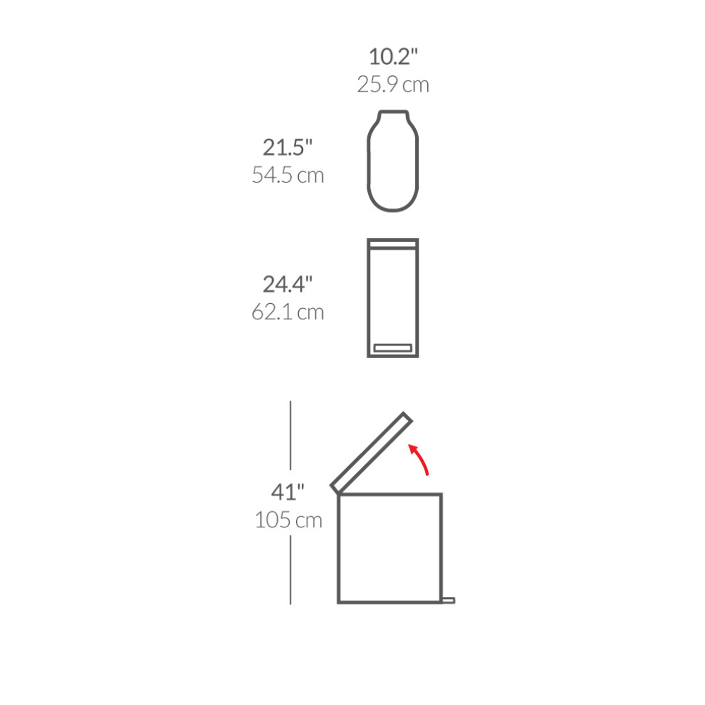 Slim Κάδος Απορριμμάτων με Πεντάλ 45L - CW2098 Simplehuman
