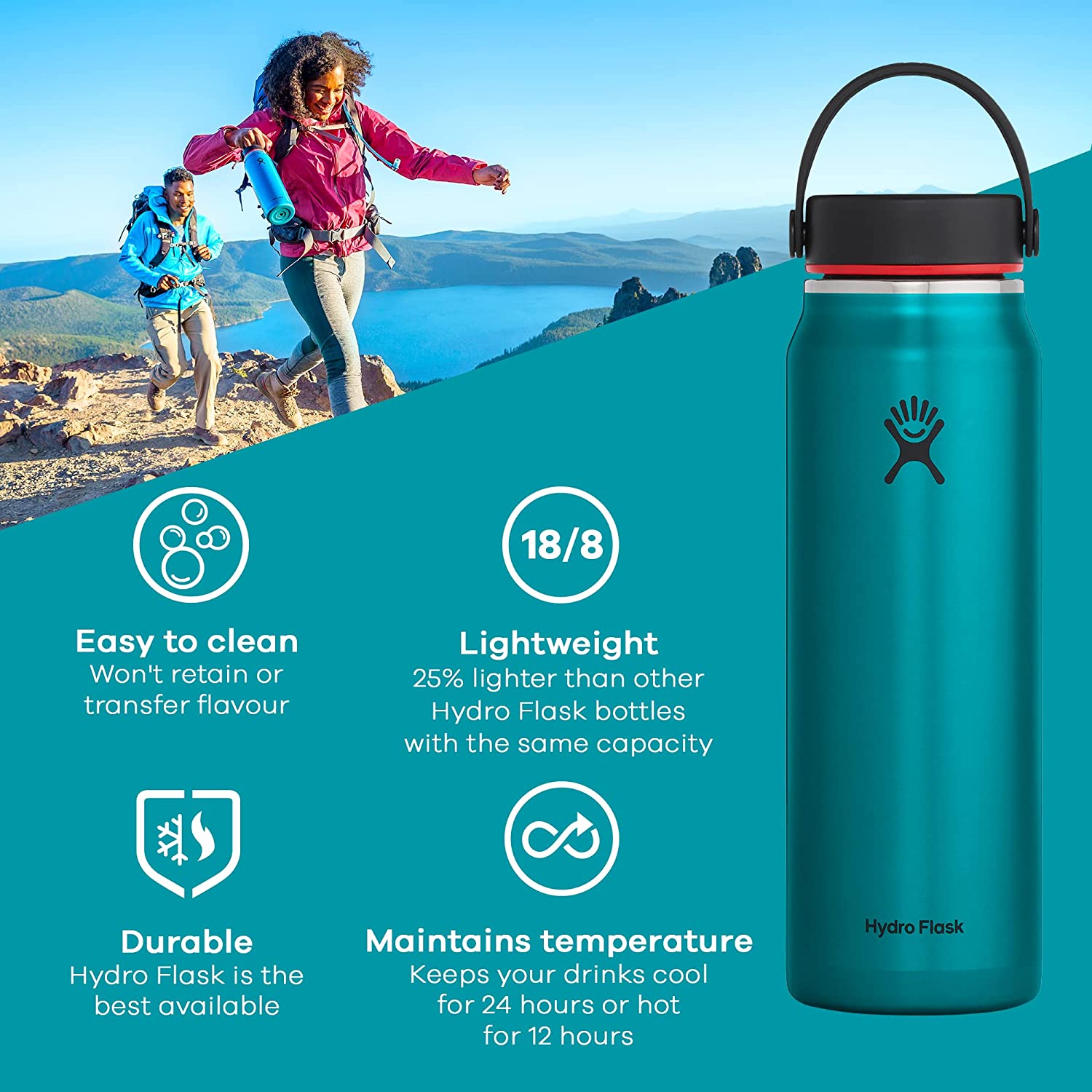 Hydro Flask Trail Series Wide Mouth 710 ml – Πράσινο (LW24LWB091)