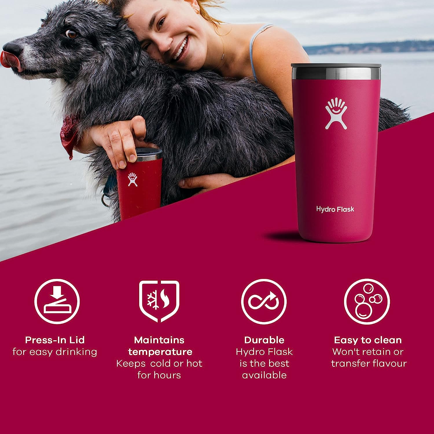 Hydro Flask Ποτήρι 500 ml – Μαύρο (T16CP001)