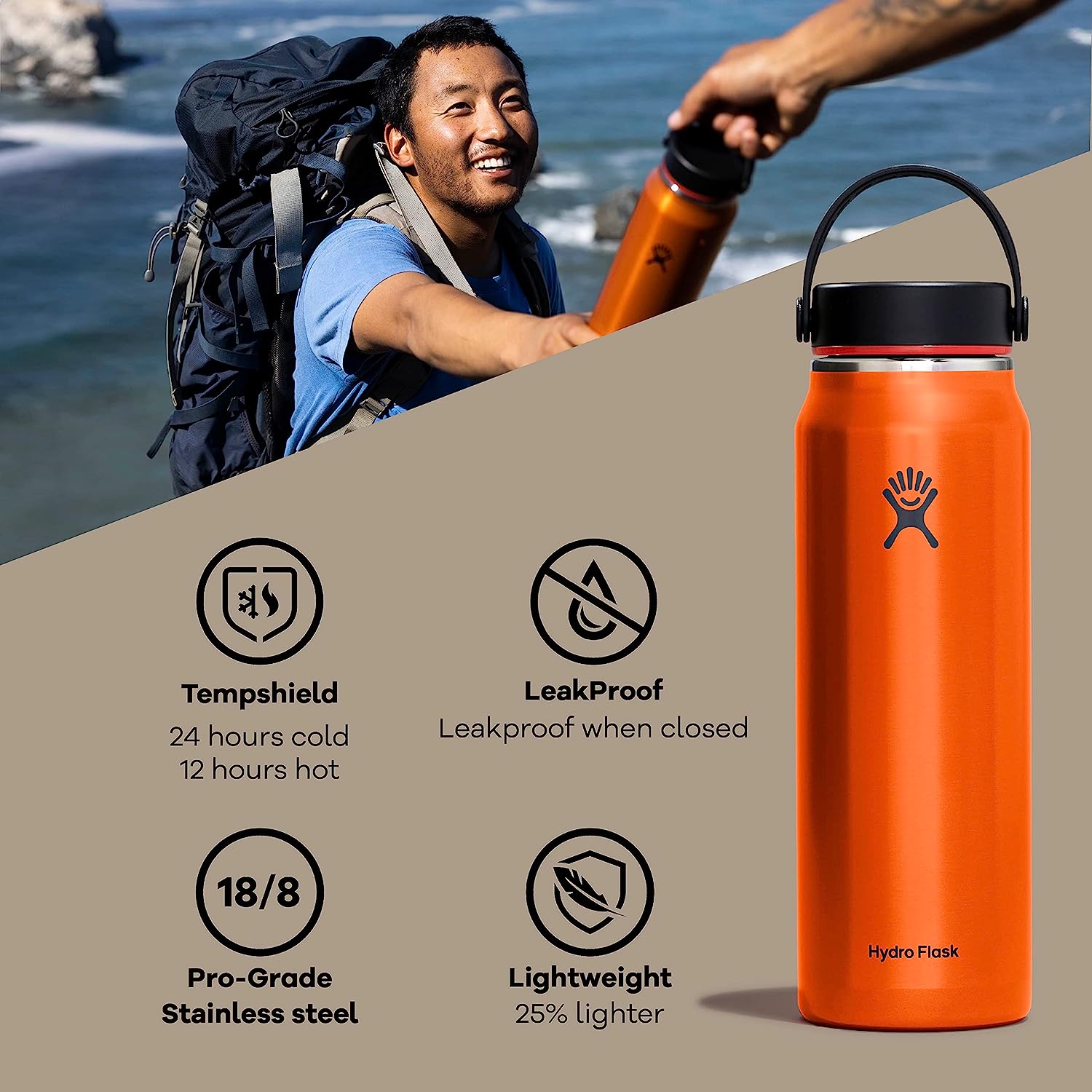 Hydro Flask Trail Series Wide Mouth 1L – Ροζ (LW32LWB088)