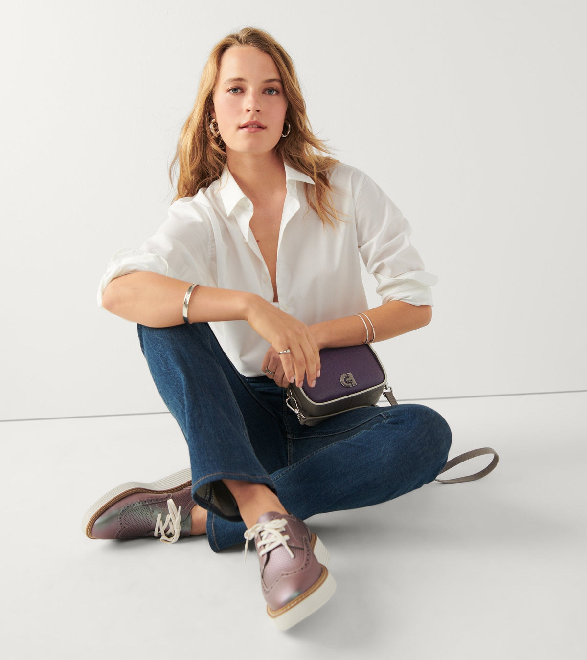 Γυναικεία ØriginalGrand Platform Wingtip Oxfords Iridescent-Ivory (W28702B) - Cole Haan