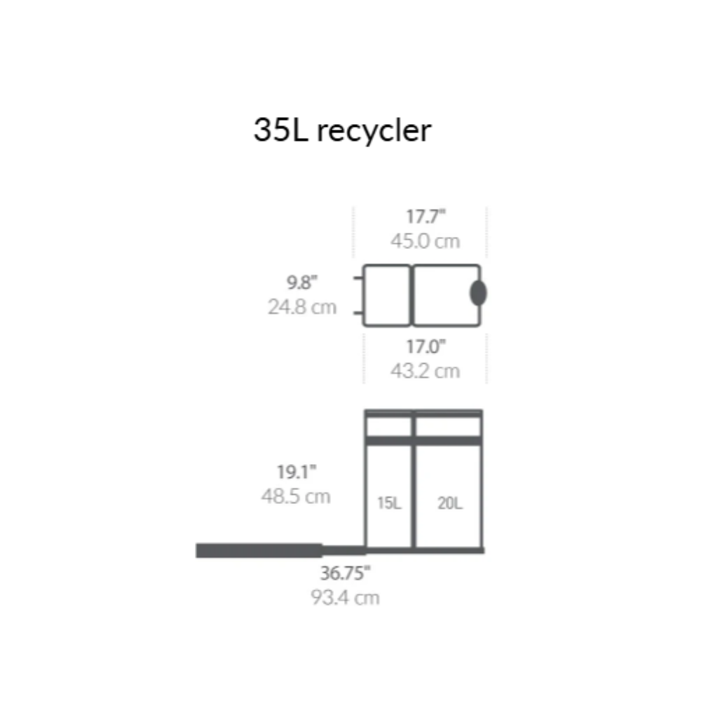 Συρόμενος Κάδος Ανακύκλωσης Κάτω από Πάγκο 35L - CW1016 Simplehuman