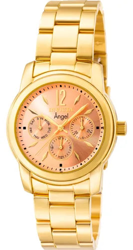 Ρολόι Invicta Angel Orange Dial 18kt Gold-plated 0464 Quartz - Γυναικείο 38mm