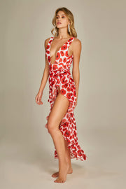 Ruffle Skirt in Poppy Print