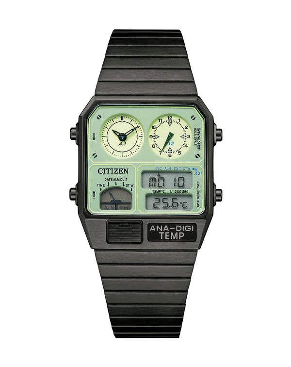 Ρολόι Citizen Alarm Analog-Digital Green Dial JG2147-85X Quartz - Γυναικείο