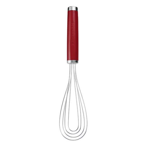 KitchenAid Stainless Steel Flat Whisk, Empire Red, 29cm Carded