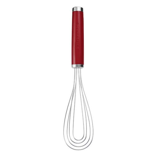 KitchenAid Stainless Steel Flat Whisk, Empire Red, 29cm Carded