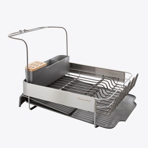 KitchenAid Expandable Dish Drying Rack, Charcoal Grey, Boxed