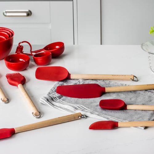 KitchenAid Birchwood Spoon Spatula, Empire Red, Carded