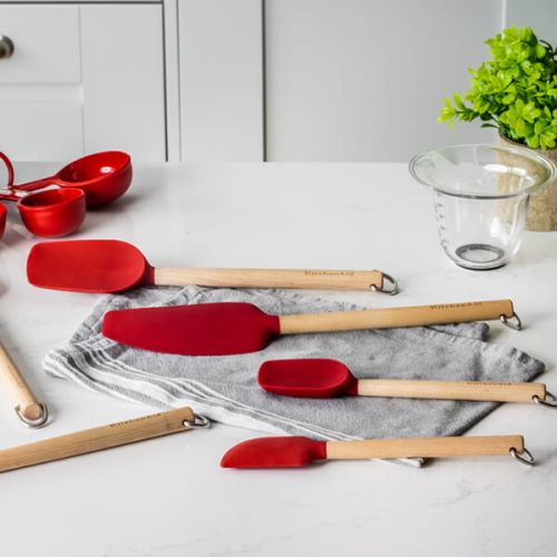 KitchenAid Birchwood Mixer Spatula, Empire Red, Carded