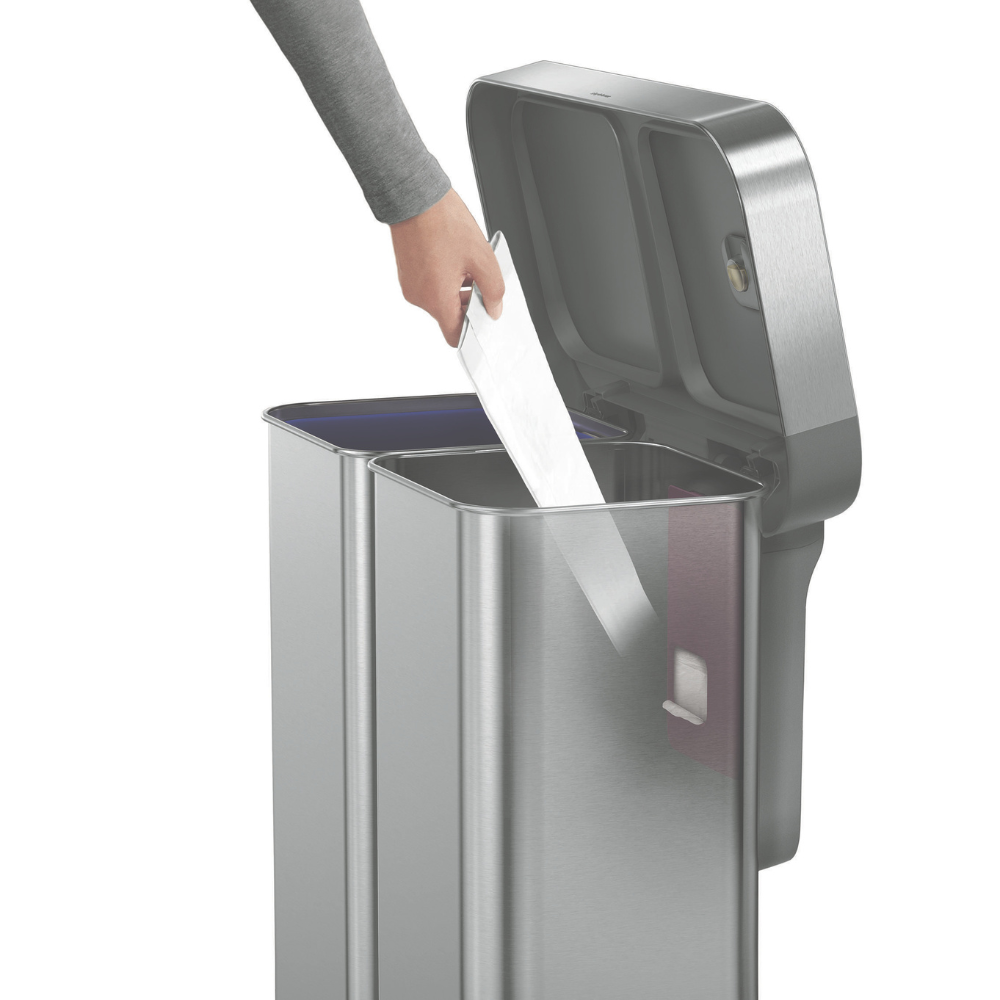Ορθογώνιος Κάδος Ανακύκλωσης με Πεντάλ 58L - CW2116 Simplehuman