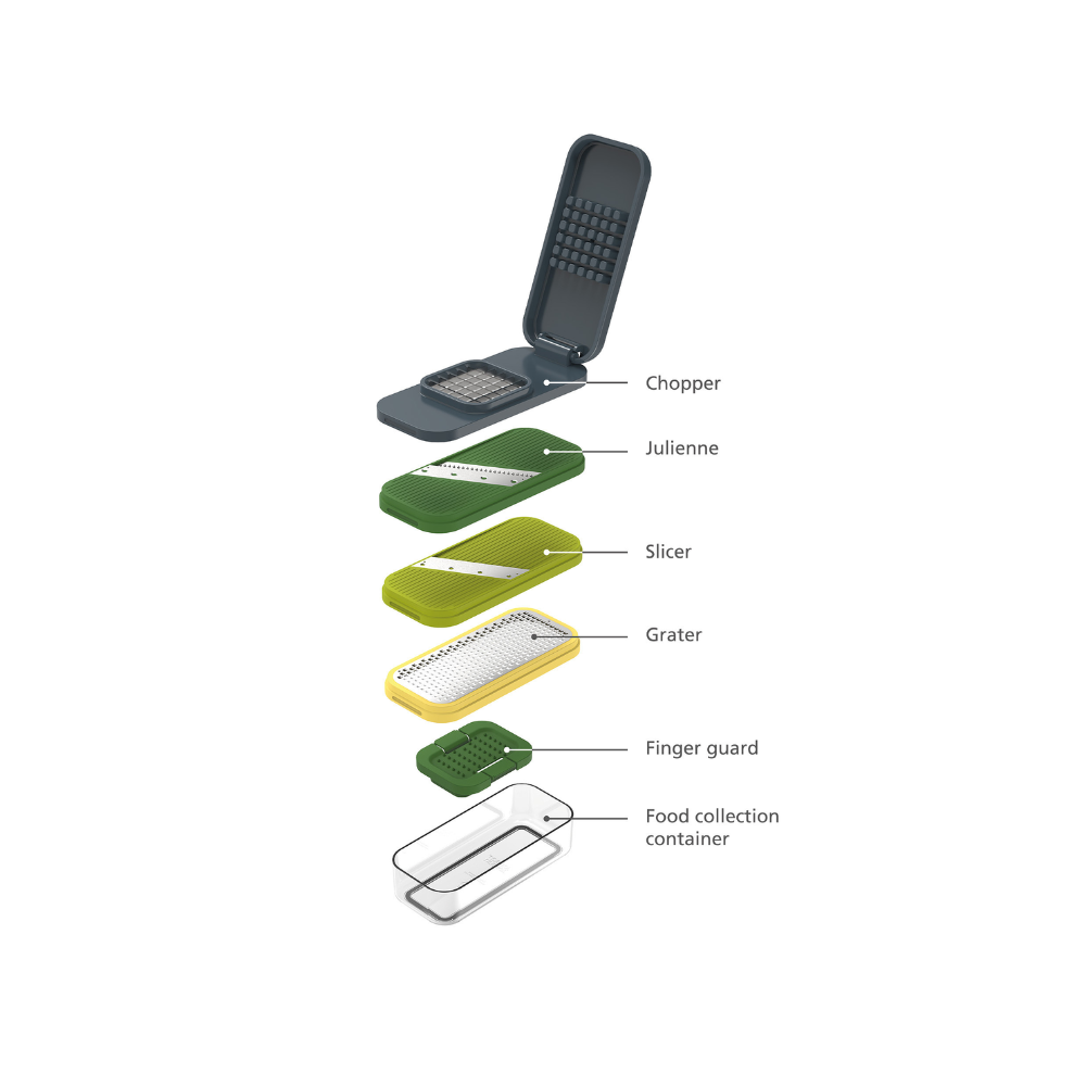 Joseph Joseph Multi-prep™ Compact Πολύχρωμο Σετ 4 Τεμαχίων Τρίφτη & Κόφτη σε Φέτες