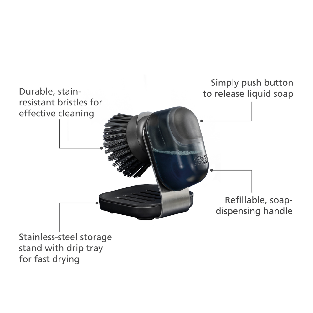 Joseph Joseph SinkTech™ Compact Βούρτσα με Ατσάλινη Βάση