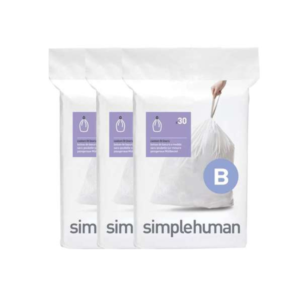 Simplehuman code B custom fit liners, 3 x pack of 30 (90 liners) (CW0251)
