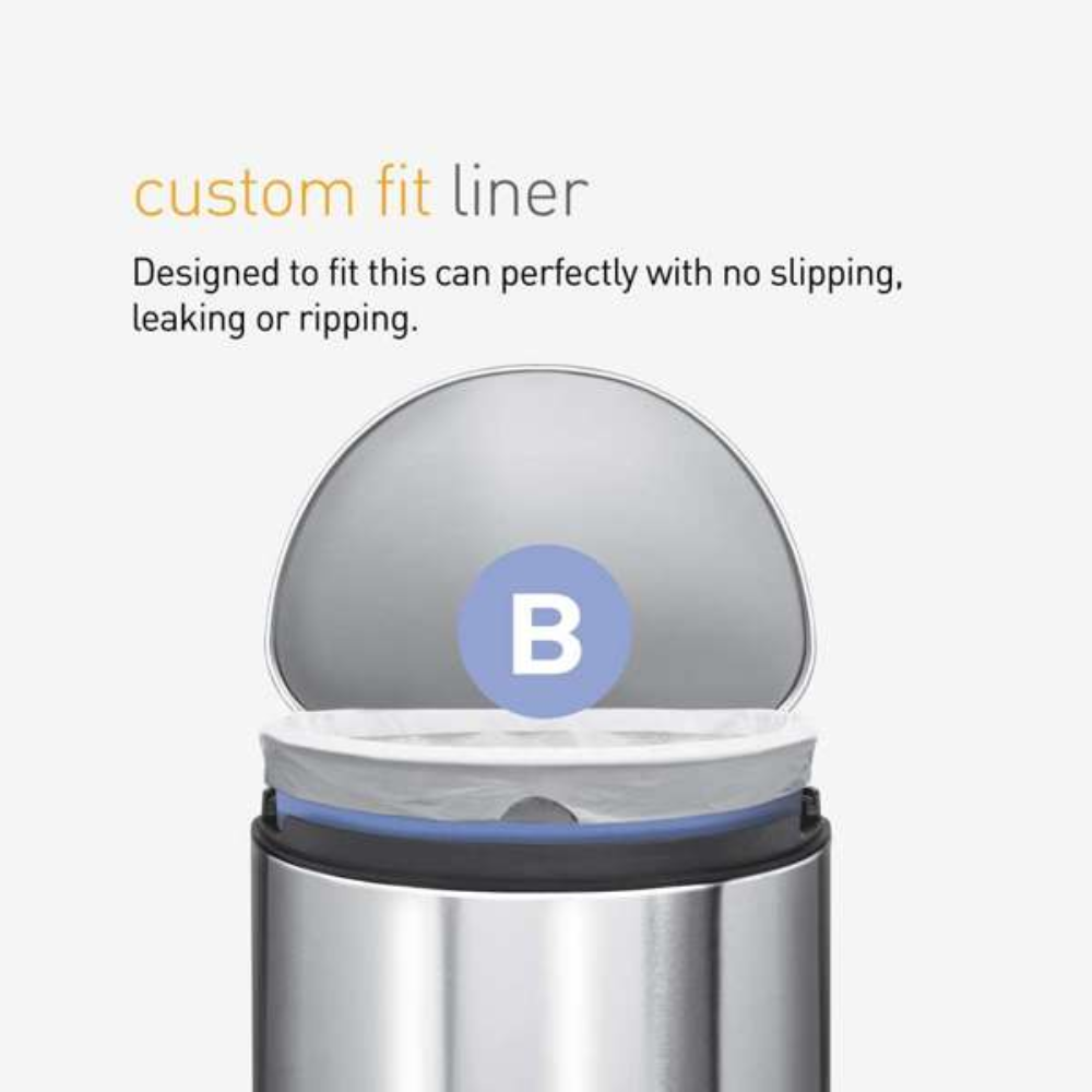 Simplehuman code B custom fit liners, 3 x pack of 30 (90 liners) (CW0251)