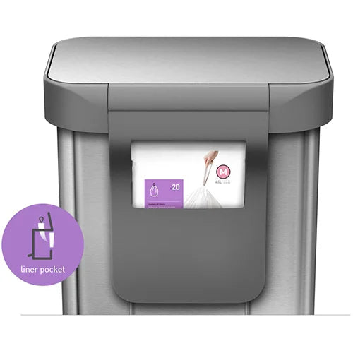 Simple Human rectangular pedal bin with liner pocket  CW2024
