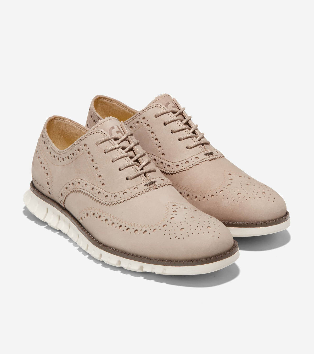 Ανδρικά ZERØGRAND Wingtip Oxford Dune Nubuck-Truffle-Ivory (C37893W) - Cole Haan
