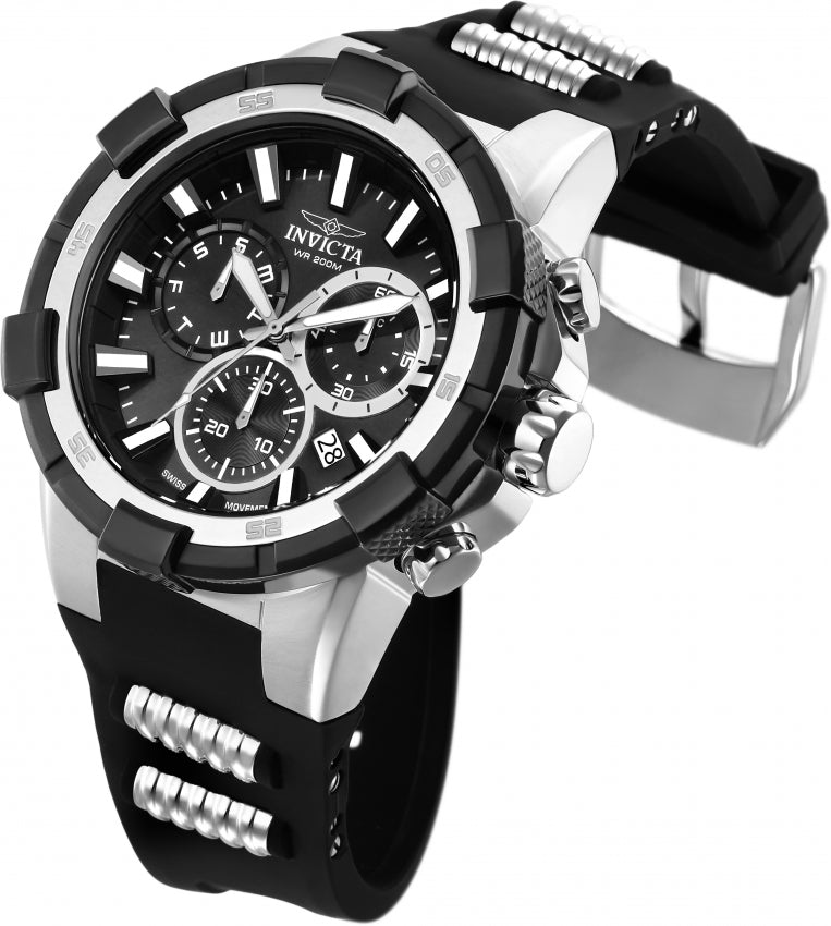 Invicta 25860 Aviator Chronograph Quartz Black Dial Men's Watch 51.5mm