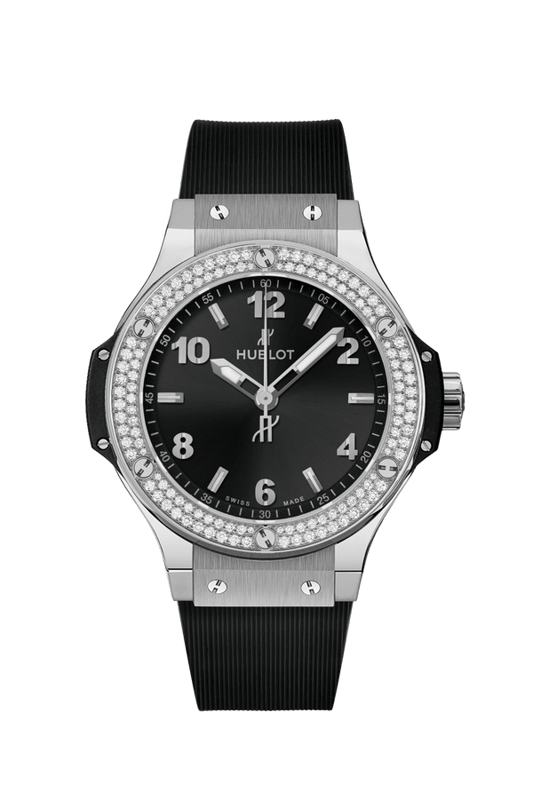 Ρολόι Hublot Big Bang Black Dial Diamond Black Rubber 361.SX.1270.RX.1104 - Γυναικείο