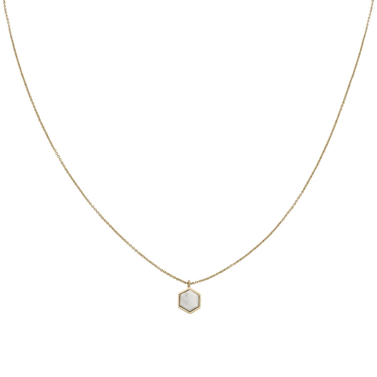 Cluse Idylle Silver Marble Hexagon Necklace CLJ21008 41.5cm