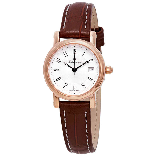 Ρολόι Mathey-Tissot City White Dial Brown Leather D31186PG Quartz - Γυναικείο